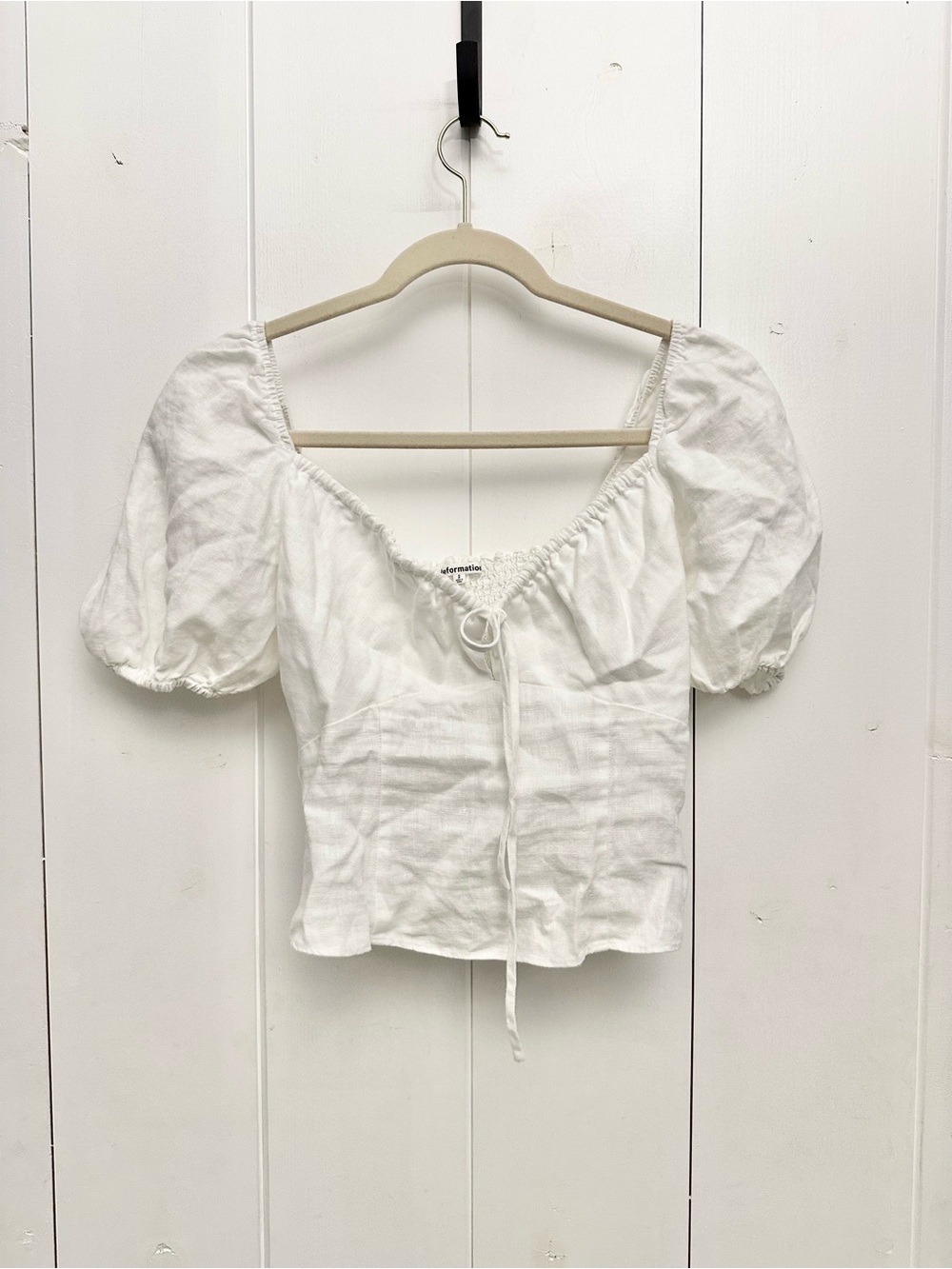 Reformation Rory Linen Top In White Size 2 - Picture 4 of 8